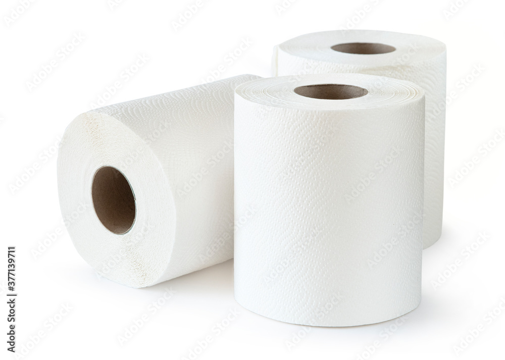 Rolls of paper towels isolated on white background Rolls of paper towels isolated on white background