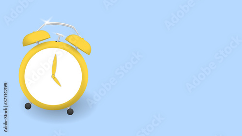 Realistic 3D VECTOR alarm clock, with empty background.