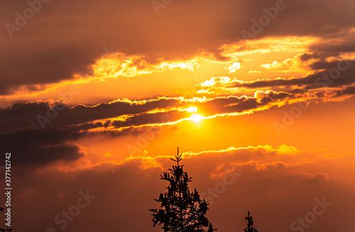 Sunset over Trebevic Mountain