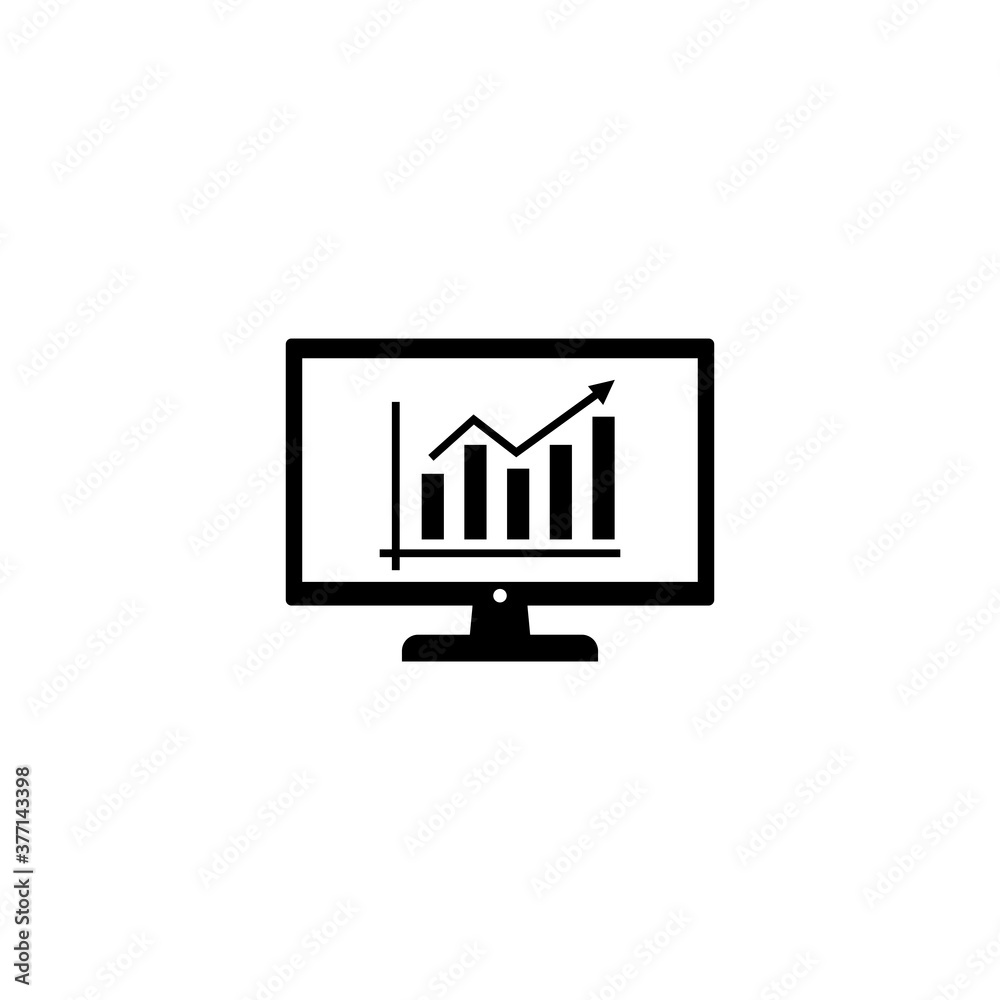 computer analysis icon, computer graphs icon vector computer analysis icon, computer graphs icon vector