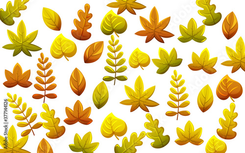 Leaves pattern. Autumn thematics. Warm color palette
