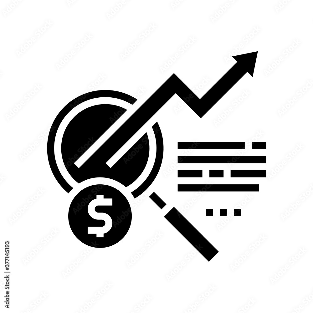 research growing investment glyph icon vector. research growing investment sign. isolated contour symbol black illustration research growing investment glyph icon vector. research growing investment sign. isolated contour symbol black illustration
