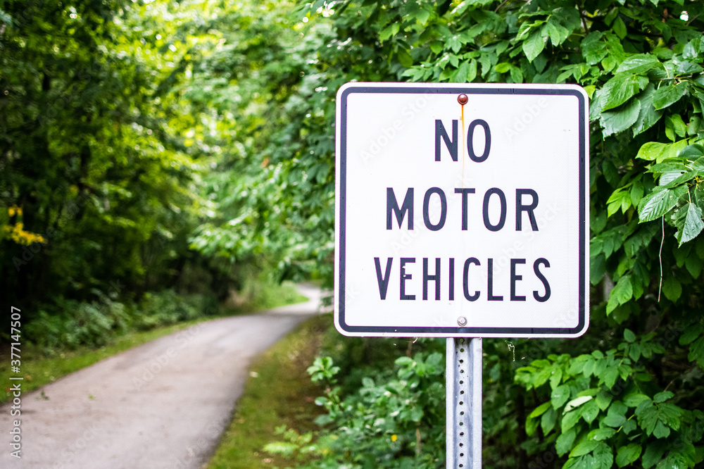 No Motor Vehicles Road Sign