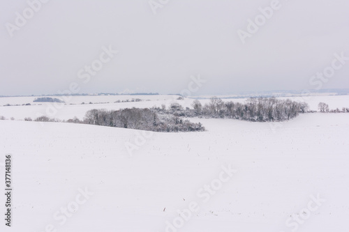 Winter Snow Fields and Farm © Henrie