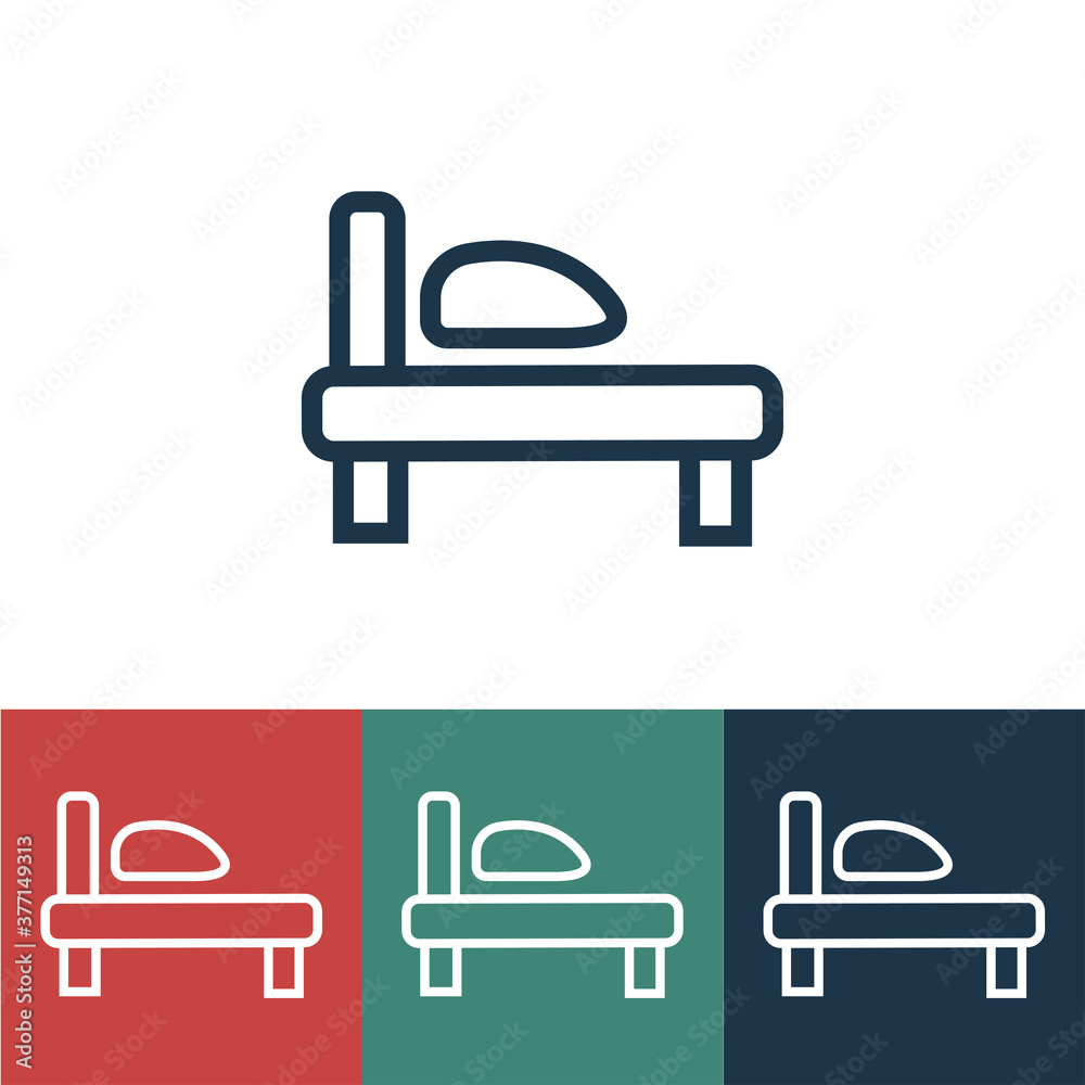 Linear vector icon with bed Linear vector icon with bed