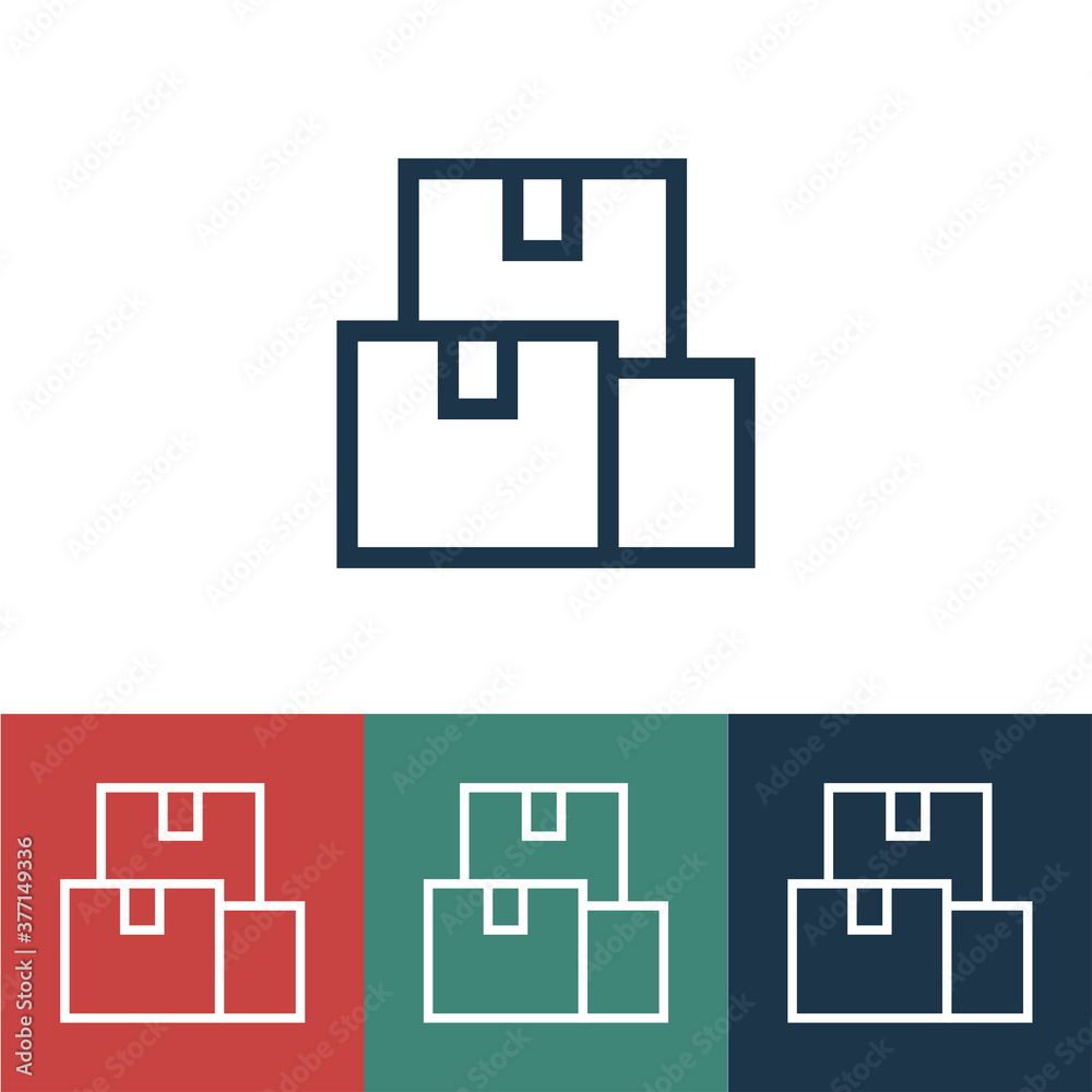 Linear vector icon with box