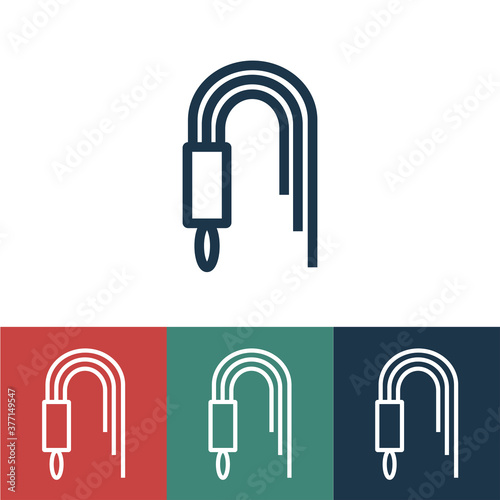 Linear vector icon with whip