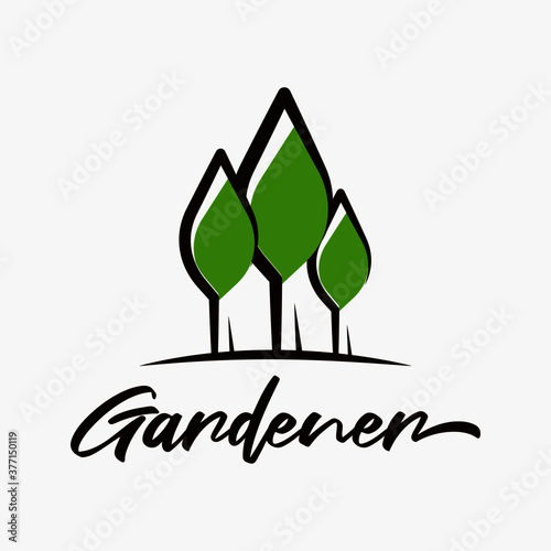 logo artisan paysagiste jardinier arbres

