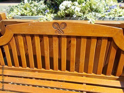 wooden bench in the garden