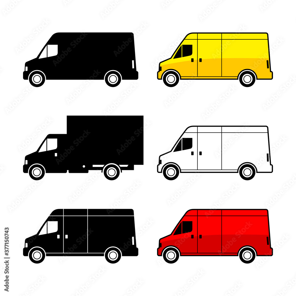 Delivery van on white background, vector illustration Delivery van on white background, vector illustration