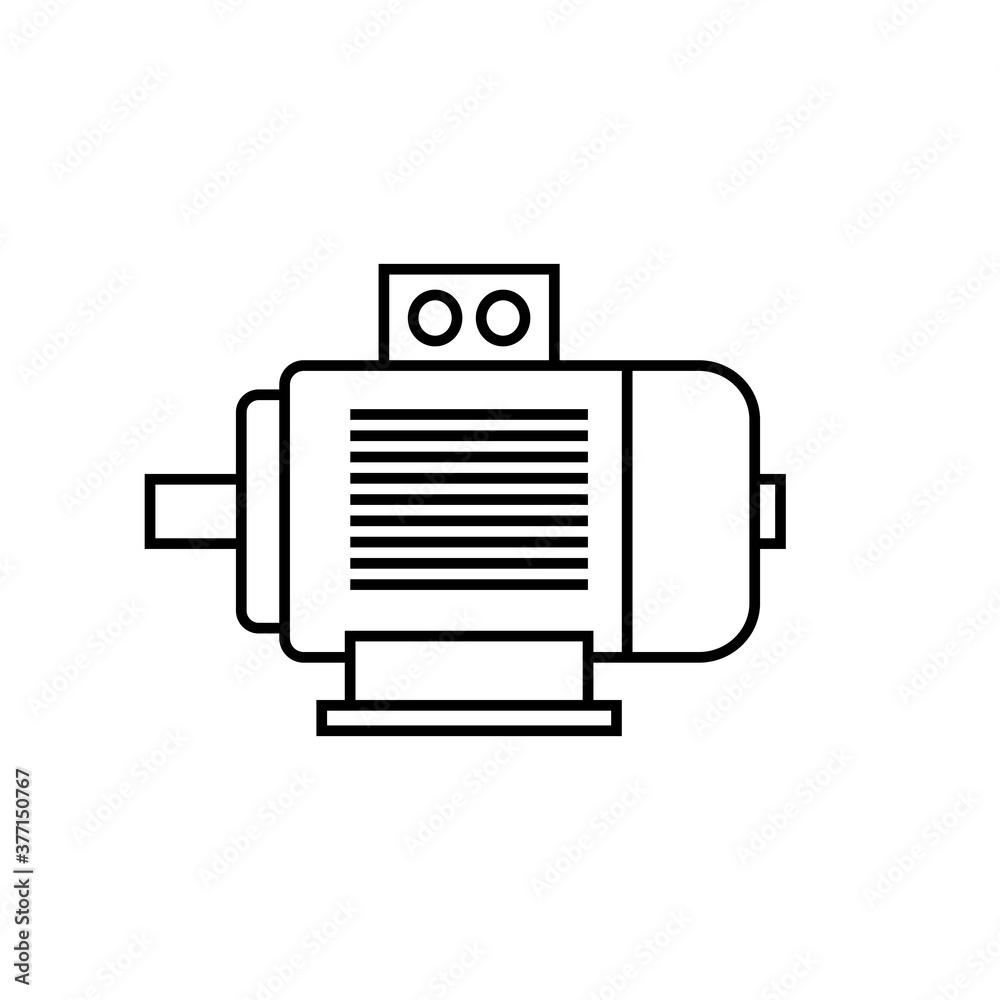 Electric motor vector icon on white background Stock Vector | Adobe Stock