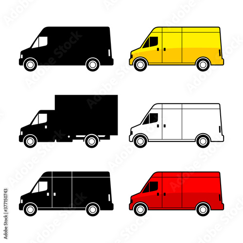 Delivery van on white background, vector illustration