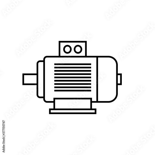 Electric motor vector icon on white background