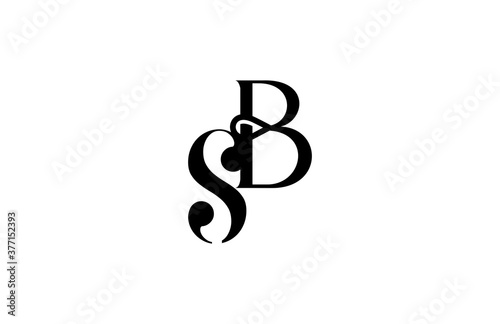 Simple letter SB monogram stylish type design logo
