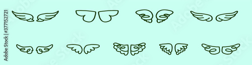 set of angle wings cartoon icon design template with various models. vector illustration