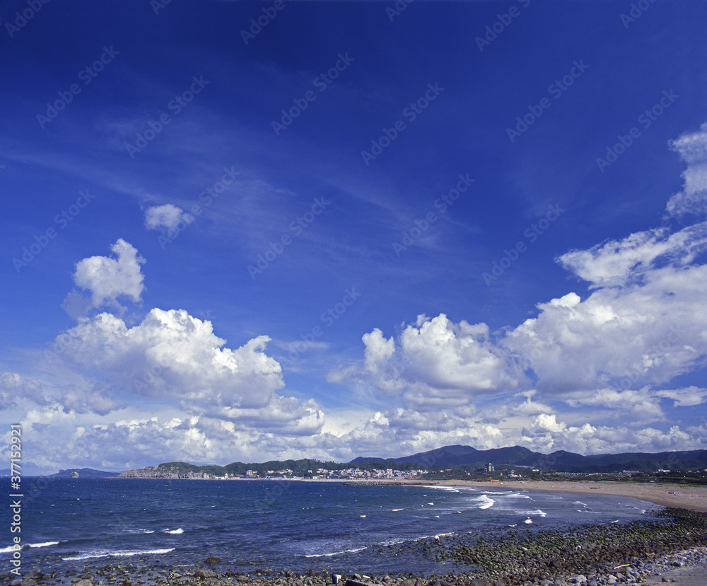Fototapeta premium New Taipei Jinshan jumping rocks coast Taiwan
