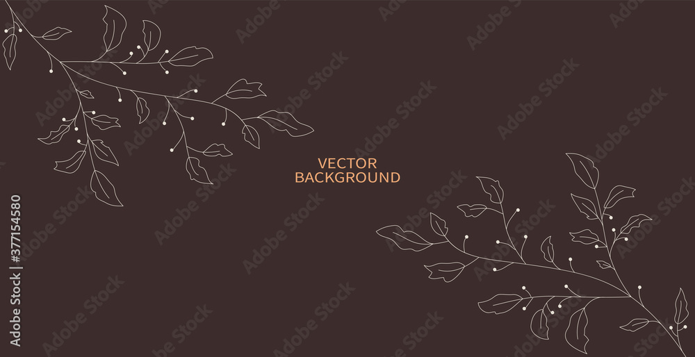 Vector horizontal background in minimal style with doodle branch and space for text. Vector horizontal background in minimal style with doodle branch and space for text.