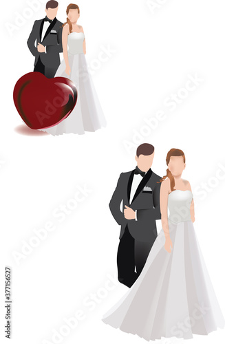 woman and man in formal and wedding clothes