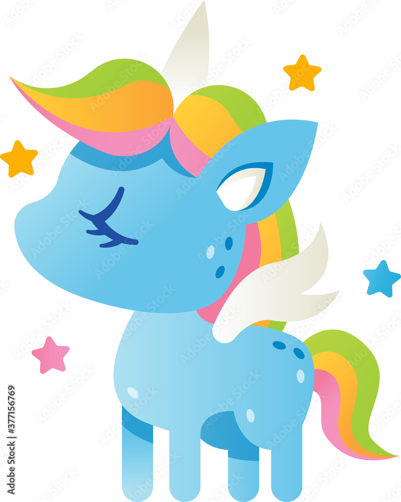 Fototapeta premium cute unicorn sweet and feminine monsters
