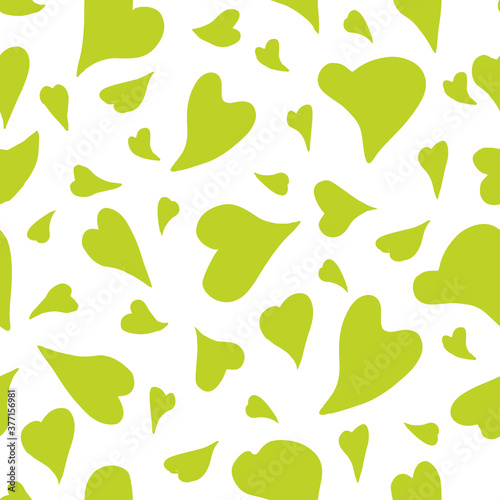 Vector green fluid hearts seamless pattern background.pattern