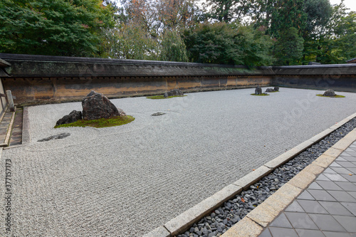 Ryoan-ji temple and surrounding gardens in Kyoto (Japan)