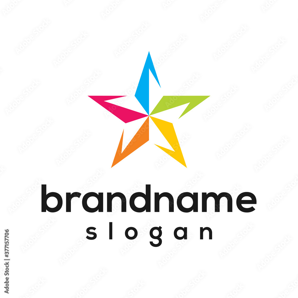 Modern star logo design vector