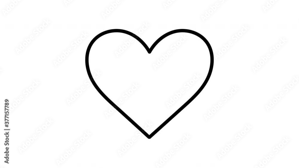 Black self drawing heart animation, isolated on a white background Black self drawing heart animation, isolated on a white background