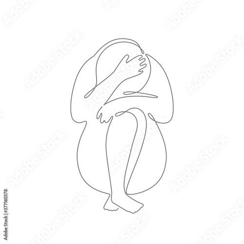 Continuous One Line Women vector concept