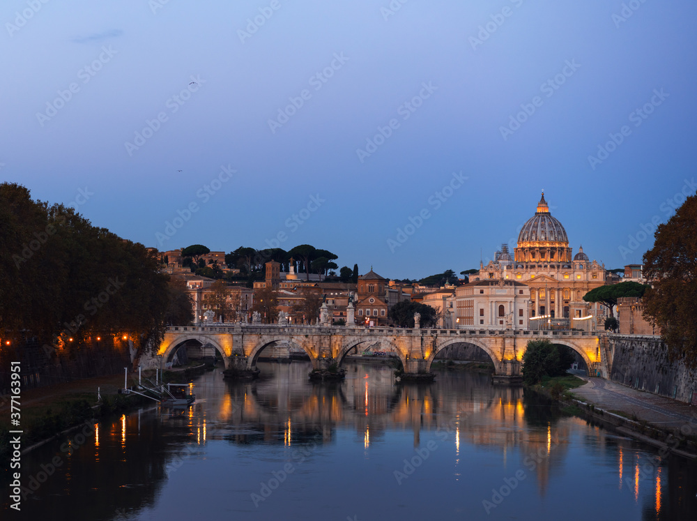 St. Peter's cathedral in  sunrise time, Rome, Italy