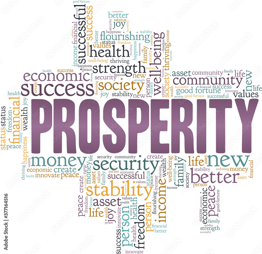 Prosperity vector illustration word cloud isolated on a white background. Prosperity vector illustration word cloud isolated on a white background.
