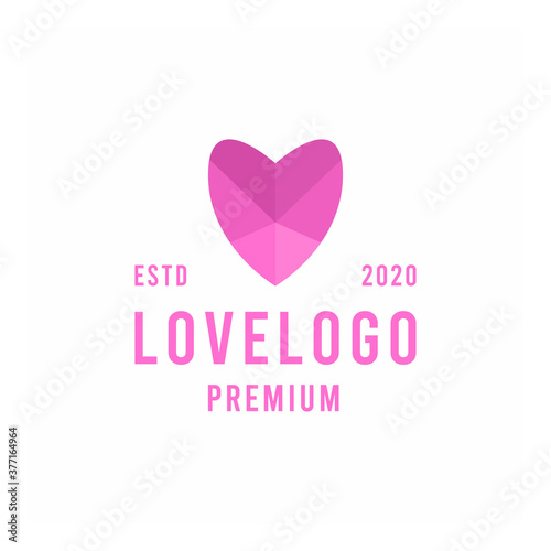 pink love Logo Vector design