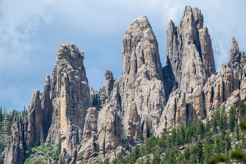 Spires rock formations along the Needles Highway in Custer State Park South Dakota