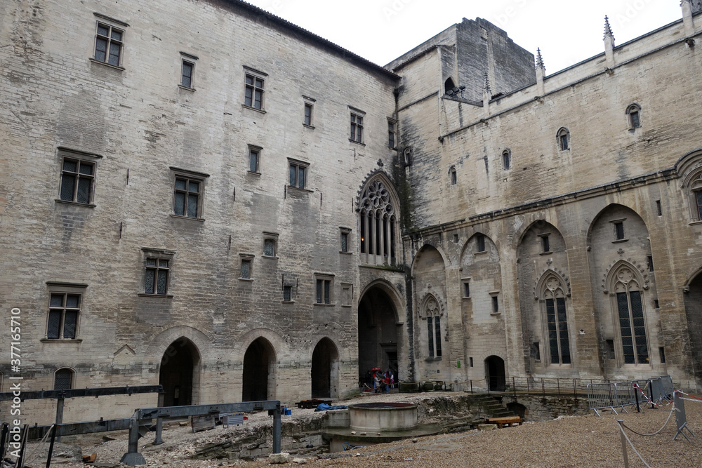 The Palais des Papes (Palace of the Popes) an historical palace (built in the 1300s)