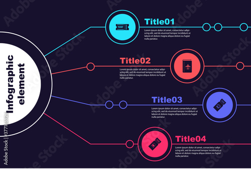 Set Ticket, Cover book travel guide, Bus ticket and Train. Business infographic template. Vector.