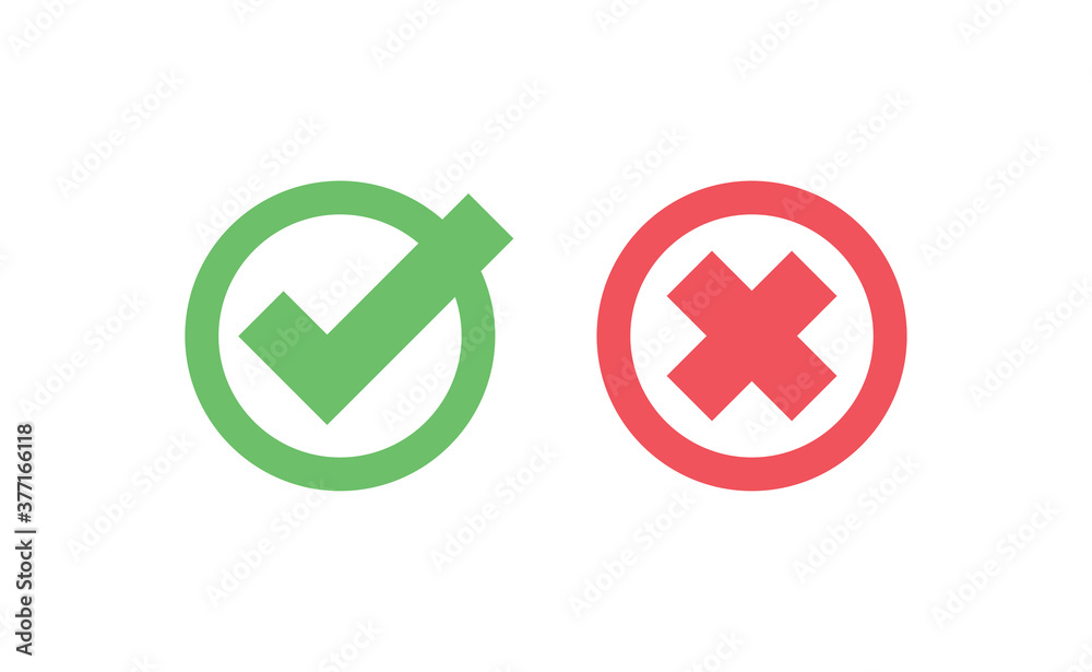 Check marks. Tick and cross vector icons. Yes and No symbols. Checkmarks. Check marks. Tick and cross vector icons. Yes and No symbols. Checkmarks.