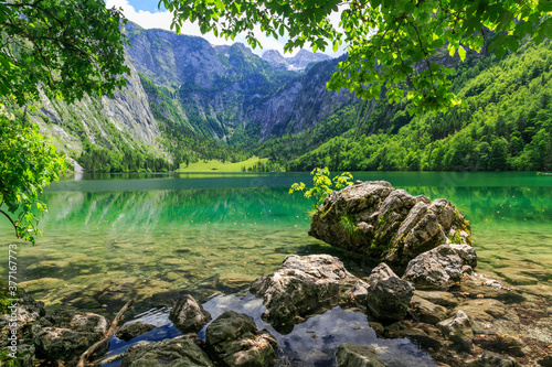Obersee Lake in Berchtesgaden National Park, Bavaria, Germany