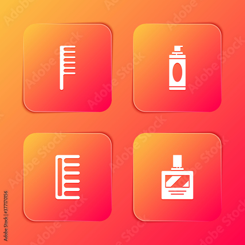 Set Hairbrush, Shaving gel foam, and Aftershave icon. Vector.