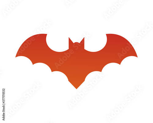 Halloween orange bat silhouette vector design