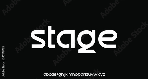 modern geometric futuristic typeset display font	
