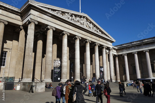 Exterior architecture of the British Museum, London, UK