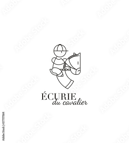 Collection of logos. Icons and symbols. Centre équestre. Poney club. Course hippique. Club d'équitation. Randonnée équestre. Champ de course
