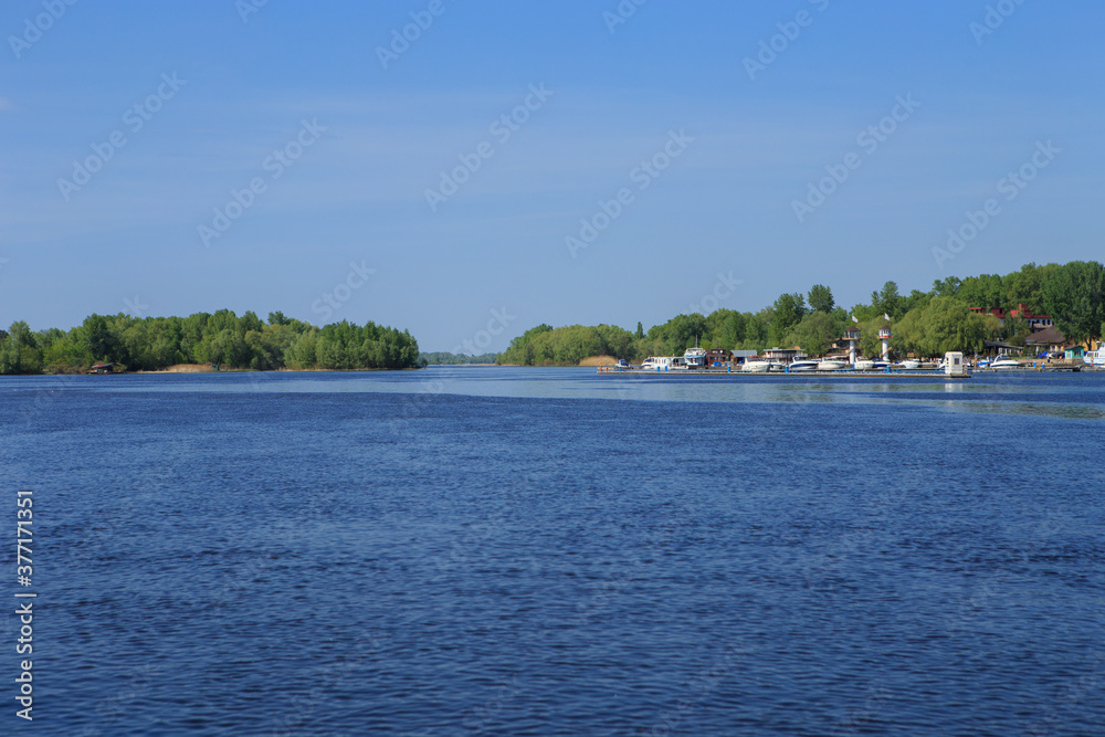 Yacht club on a big river or lake