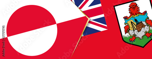 Greenland and Bermuda flags, two vector flags.