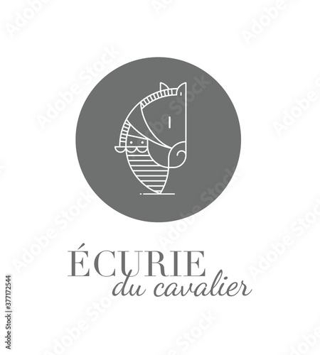 Collection of logos. Icons and symbols. Centre équestre. Poney club. Course hippique. Club d'équitation. Randonnée équestre. Champ de course