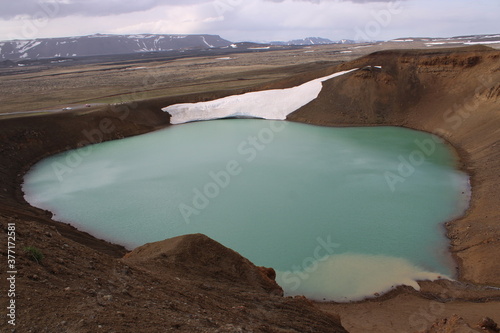 Crater Lake at Krafla geothermal area in Northern Iceland photo