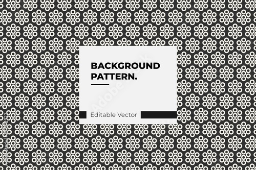 Decorative Seamless Floral Geometric Black & White Pattern