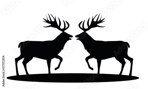 wild reindeer couple animals nature icons