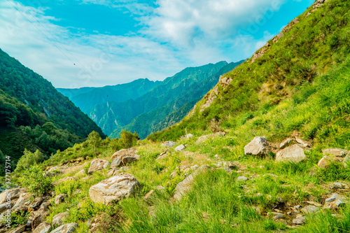 Photos Grass and mountains in summer in the Italian Alps of Piemonte