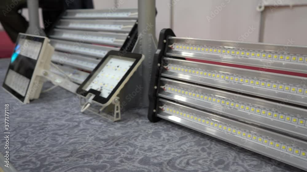 Samples of LED lights at the construction show Samples of LED lights at the construction show