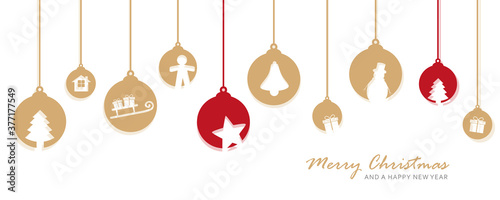 christmas card with tree balls decoration vector illustration EPS10